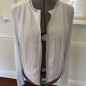 White sweater with front detail. Cache, size 12